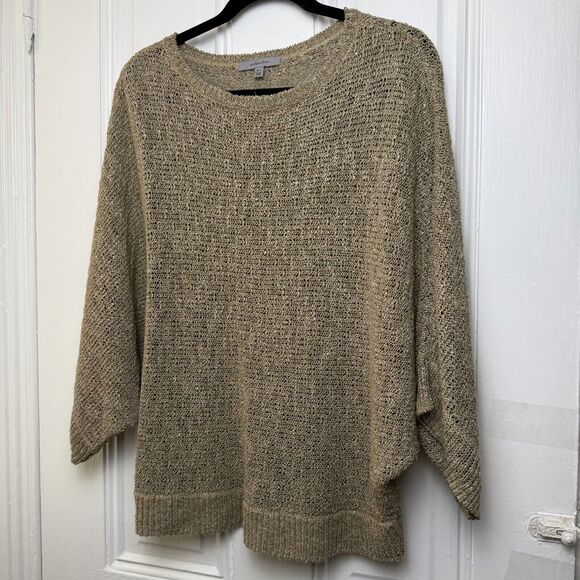 Classiques Entier Silk Linen Blend Sweater Womens Medium Knit Coastal Dolman - Picture 1 of 7